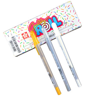 樱花美术高光白笔 gellyroll白色勾线水彩素描彩铅提亮绘画笔白笔