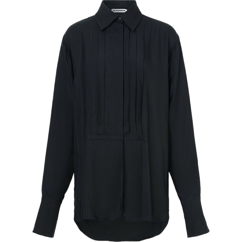 【惊喜直降】Jil Sander 夏季女褶裥斜纹布衬衫