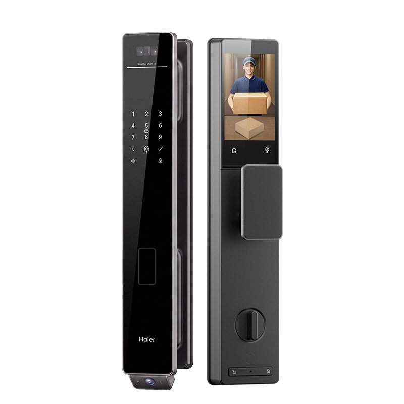 海尔智能门锁双摄猫眼人脸掌静脉家用防盗自动指纹密码锁 P500Pro