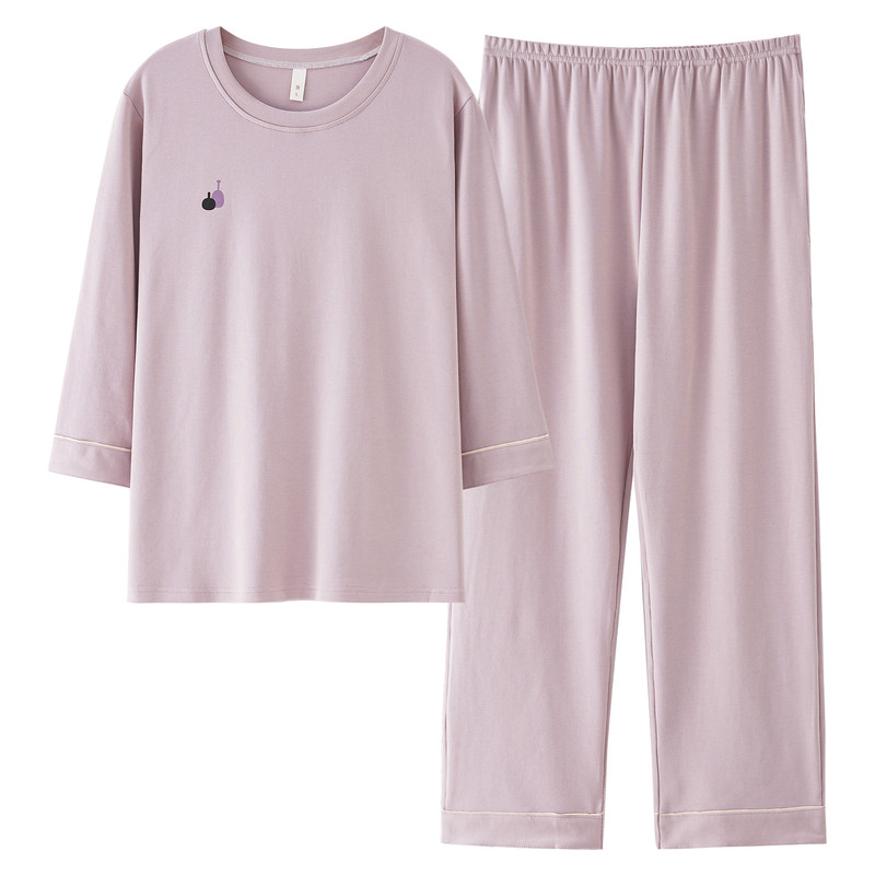佳韵腾纯棉女圆领家居服套装