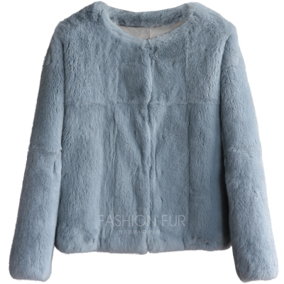 小香风皮草外套獭兔毛圆领冬季