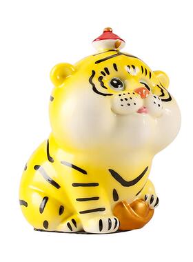 陶瓷萌虎招财小老虎十二生肖茶室