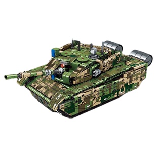 2025新款大颗粒积木坦克遥控跑车拼装益智玩具男孩军事拼图6-12岁