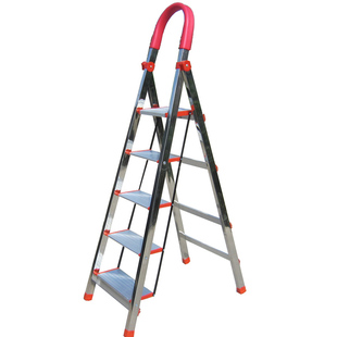 不锈钢梯子 家用铝合金折叠梯人字梯扶梯楼梯四五六步步高楼梯