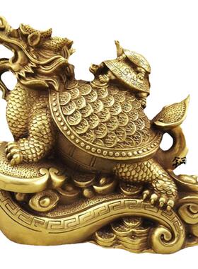黄铜三代龙龟如意归来龙头龟客厅