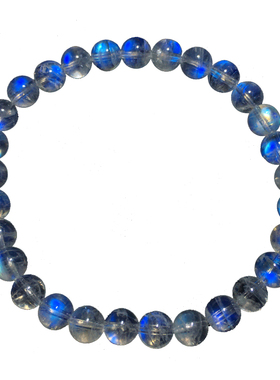 天然玻璃体蓝月光单圈手链长石女