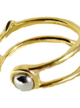 轻奢百搭别针开口戒指现货