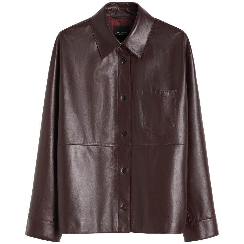 【春夏新降】Weekend MaxMara 26女装单排扣皮革夹克5441036106