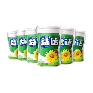 益达无糖木糖醇口香糖果草本精华味约40粒56g*6瓶清新口气小零食