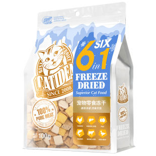 中国 CATIDEA猫乐适 臻厨系列 6in1混合鲜肉冻干 奖励猫零食 100g
