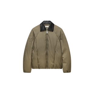 OCHIRLY欧时力 巴恩风皮领插肩羽绒服外套女时尚通勤2025秋季新品