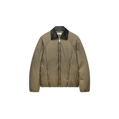 OCHIRLY欧时力 巴恩风皮领插肩羽绒服外套女时尚通勤2025秋季新品