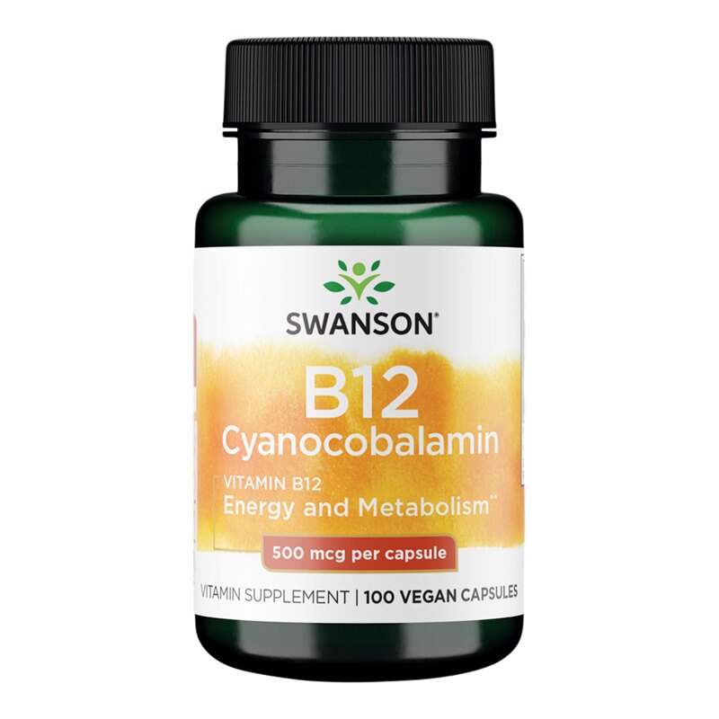 Swanson斯旺森维生素B12胶囊500mcg 氰钴胺改善营养神经手脚发麻