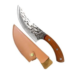 内蒙吃肉小刀手把肉刀家用水果刀剔骨削肉小刀木柄弯刃小刀烤肉刀