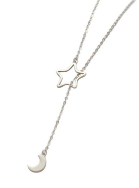 小张的故事月亮项链镂空星星