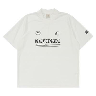 简约百搭休闲印花V领宽松短袖tee