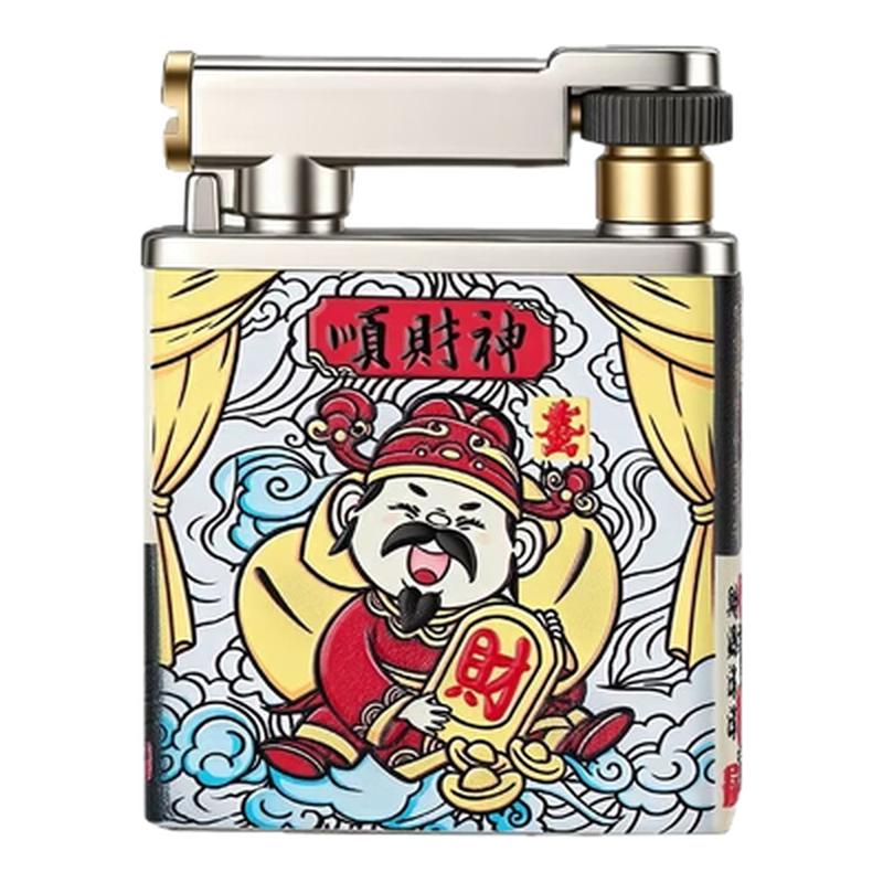 旋转复古砂轮煤油打火机立体浮雕