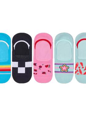 【2026新款】Happy Socks潮牌船袜女薄款隐形袜不掉跟浅口袜子