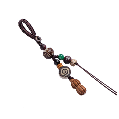 花素桃木菩提编织绳钥匙扣