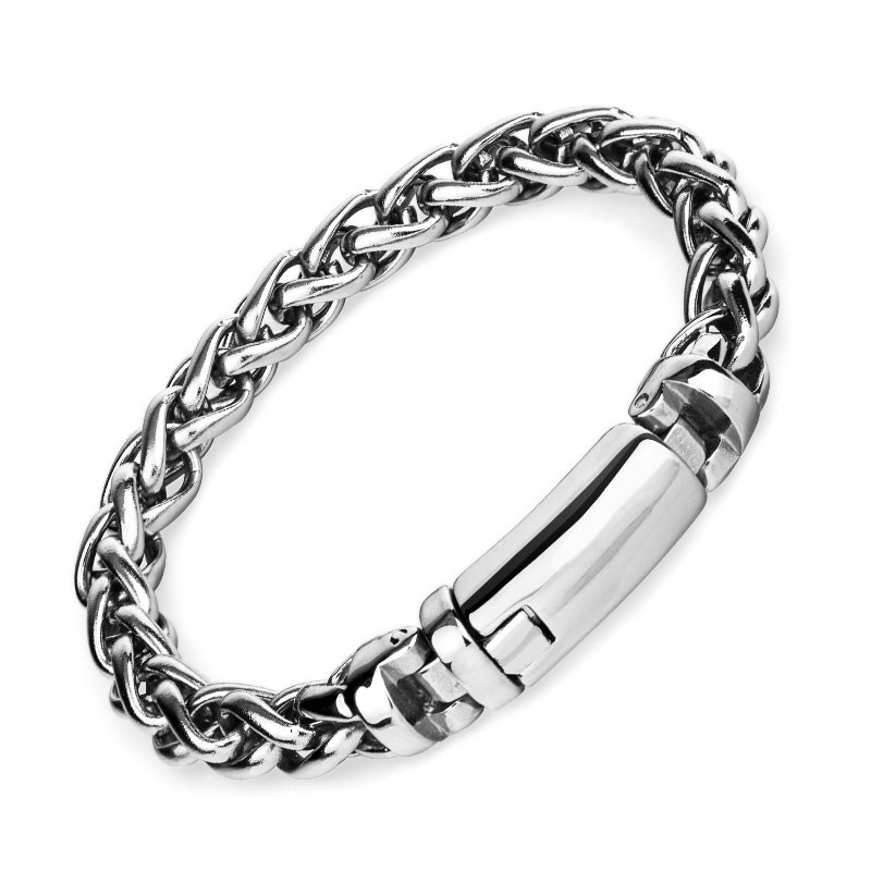 韩版机车冷淡风手链适合男简约学生个性潮人霸气复古钛钢气质刻字