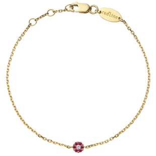 redline红绳女士0.01克拉圆形钻石经典宝石时尚新潮手链