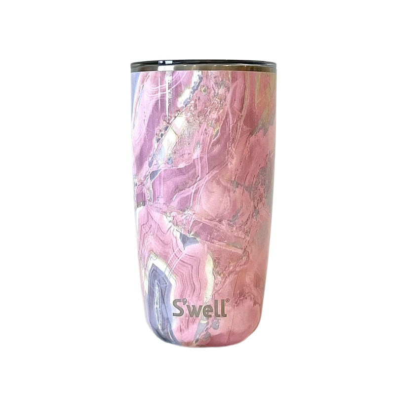 美国Swell保温杯玫瑰晶洞带吸管