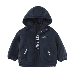 男童秋冬加绒外套儿童冬季加厚冲锋衣中大童风衣男孩派克棉服酷帅