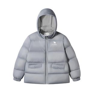 小骆驼儿童羽绒服2025新款鸭绒加厚大童保暖连帽外套男女童面包服