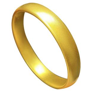 古法磨砂传承金包银轮胎手镯女黄金色宽面素圈手环时尚镯子礼物