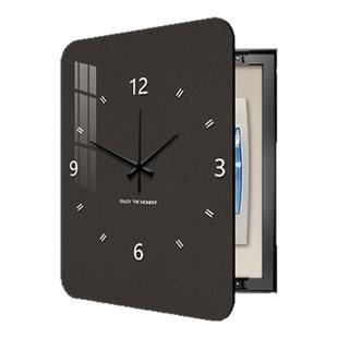 竖款装饰画现代简约带钟表轻奢高级感配电表箱遮挡盒电表盒挂画