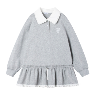 MUCMUKN【芭蕾蛋糕】5A抗菌双面棉蕾丝花边卫衣套装女童26春新款