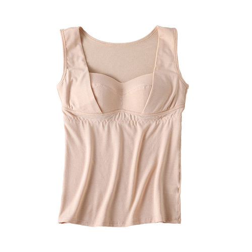 真丝羊毛免穿文胸保暖背心 100%桑蚕丝内里舒适亲肤无痕贴合内衣