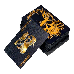 土豪金扑克牌金属PVC塑料纸牌防水 黄金黑色扑克 加厚斗地主德州