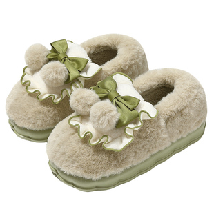 孕妇月子鞋2025新款棉拖鞋女士冬季室内家居防滑毛绒包跟棉鞋防臭