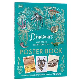 DK精品 恐龙与其他史前生物海报书 英文原版 Dinosaurs and Other Prehistoric Life Poster Book  包含30多张可撕下的双面海报