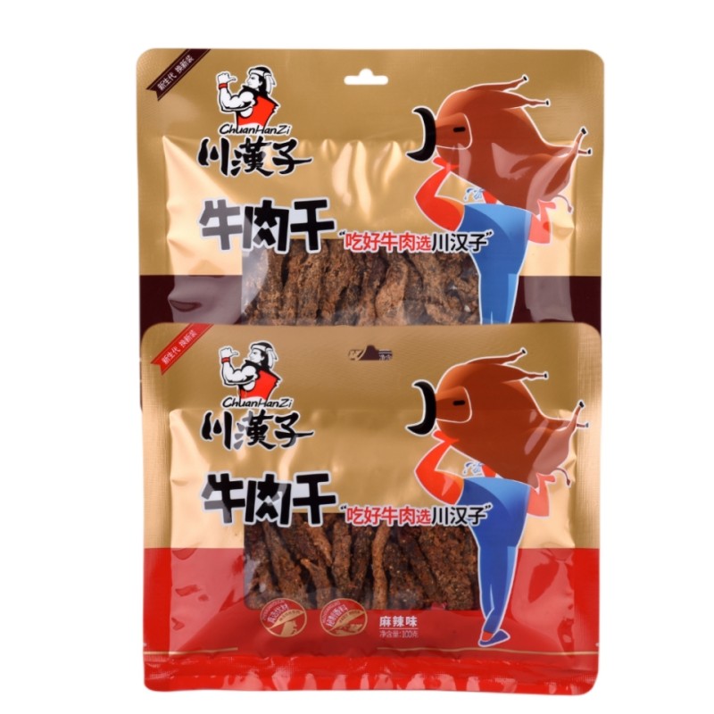 川汉子五香麻辣牛肉干100g*5袋