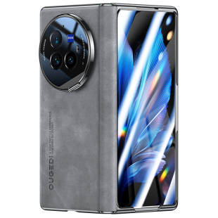 适用vivoxfold5手机壳新款VIVO x fold3折叠屏羊巴皮保护套xfold5铰链全包防摔超薄男xfold3pro高端支架外壳