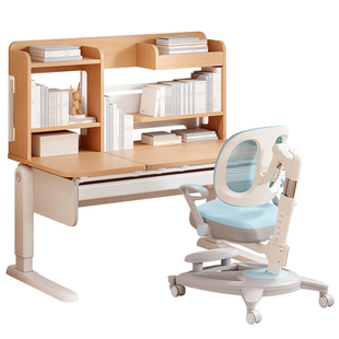 七色花儿童学习桌小学生实木书桌可升降家用写字桌子课桌