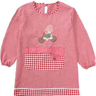 棉布防罩衣女长袖防水防油家用厨房韩版时尚大人工作短款做饭围裙