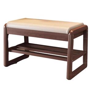 三梦实木换鞋凳门口家用轻奢入户门可坐玄关穿鞋储物收纳一体鞋架