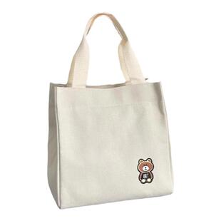 浩古妈咪包手提外出小包母婴帆布黑色便当包饭盒包通勤学生上班族