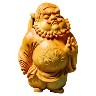 【原创】小叶黄杨木雕送福钟馗人物降妖除魔一念之间手把件手工艺