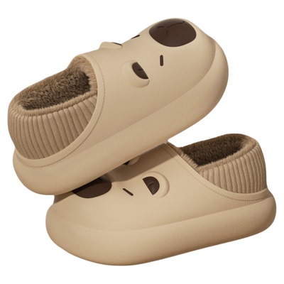 【卡皮巴拉防水棉拖鞋男女童冬】