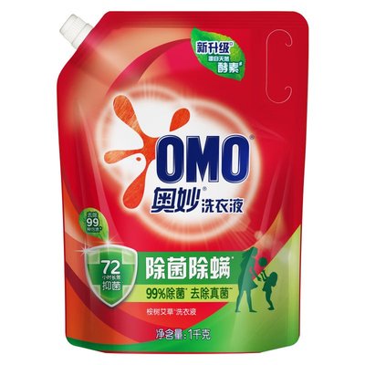 奥妙除菌除螨洗衣液家庭装家用1kg补充袋除菌除螨抑菌官方正品