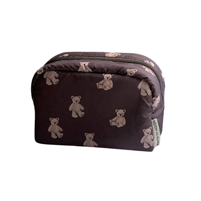thefifthmoon温柔复古可爱小熊大容量收纳包化妆包随身包