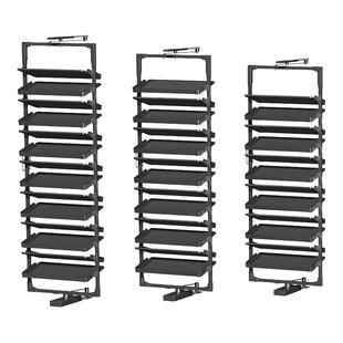 旋转鞋架360度家用多层鞋柜内置抽拉鞋架入户伸缩滑轨道五金拉篮