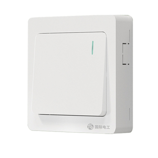 明装一开单控超薄开关插座面板明线盒出线孔一位按钮家用墙壁电灯