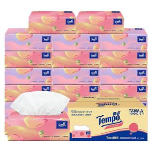 Tempo得宝纸巾纸抽蜜桃味抽纸4层加厚擦手纸德宝餐巾纸软抽家庭装