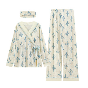 莫代尔带胸垫睡衣孕妇月子服5月份6春夏季薄款产妇喂奶哺乳家居服