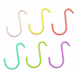 精选铁艺金属通用洞洞板配件S型挂钩免打孔无痕挂钉板上墙钩挂衣